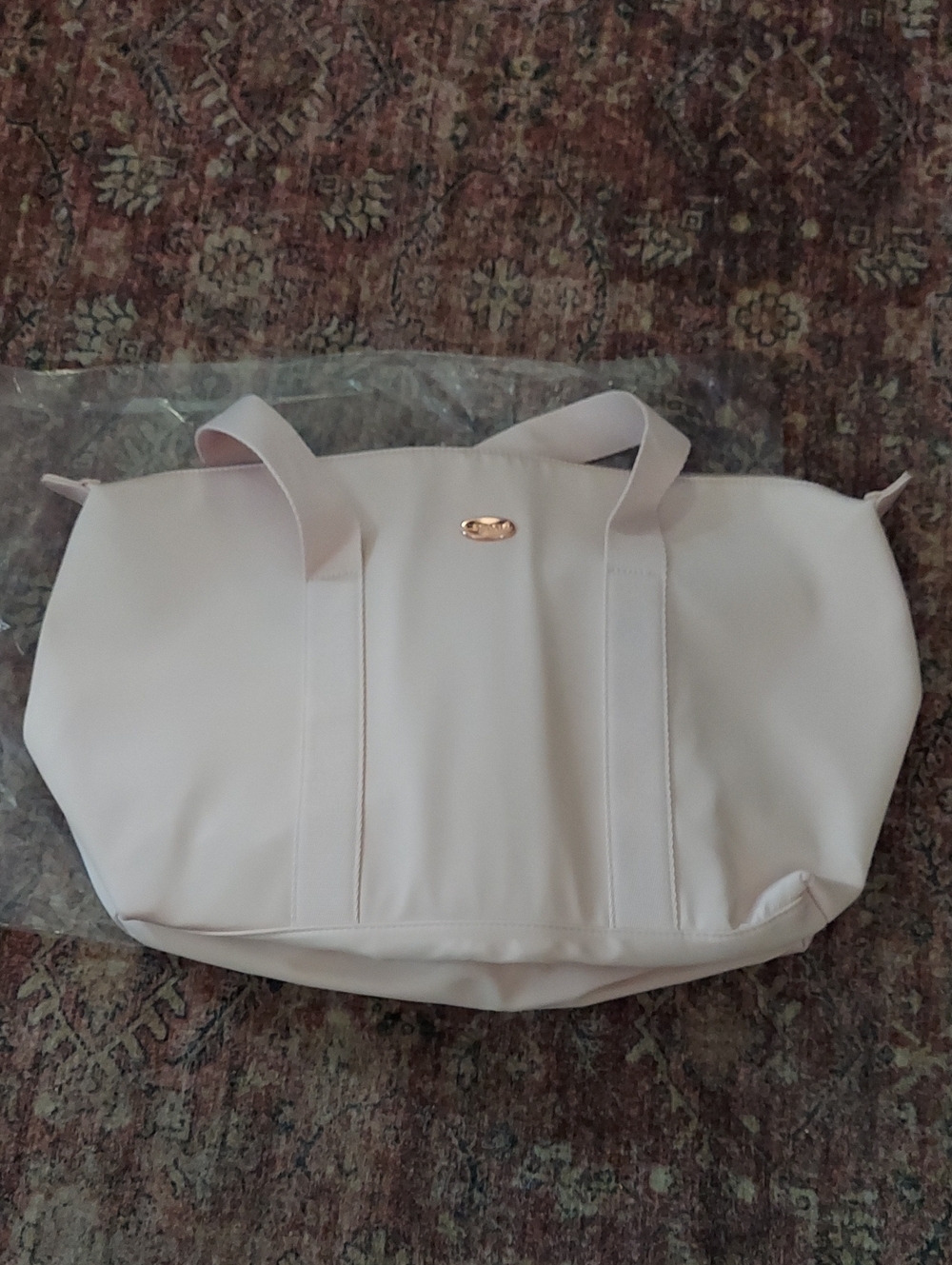 Coach Pale Pink Tote with Gold Hardware And Storage Bag